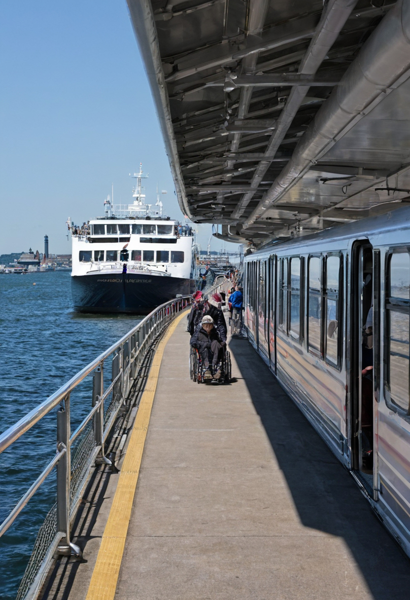 What does the boarding gangway width mean for strollers and wheelchairs travel planning visual